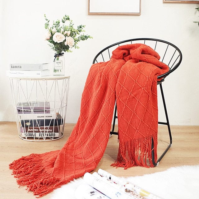 Plaid en Laine de Luxe Rouge / Taille M - 130x170 cm
