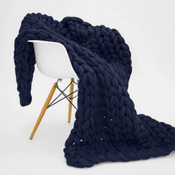 Pull en Grosse Maille Bleu Marine Taille M - 100x120 cm