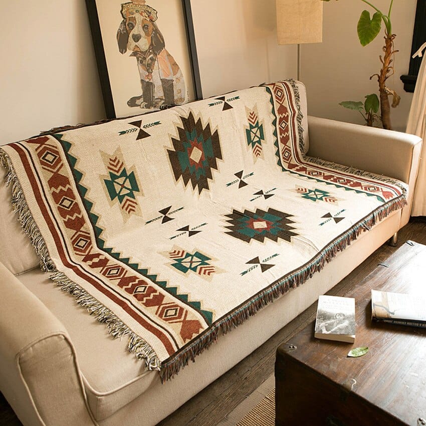 Mandala Plaid - Ethnique en Coton Taille S - 90x180 cm