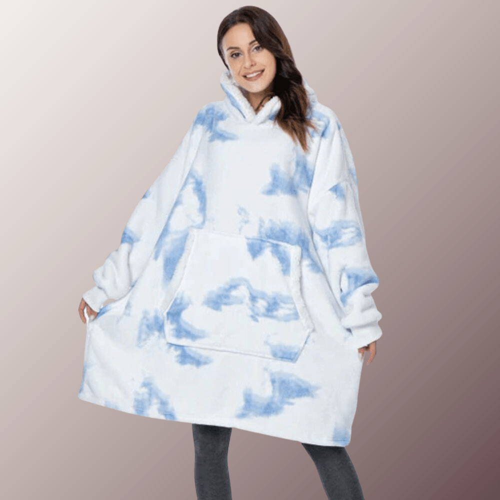 Pull Plaid Femme Délavé - Bleu Nostalgique Taille Unique / Blanc & Bleu