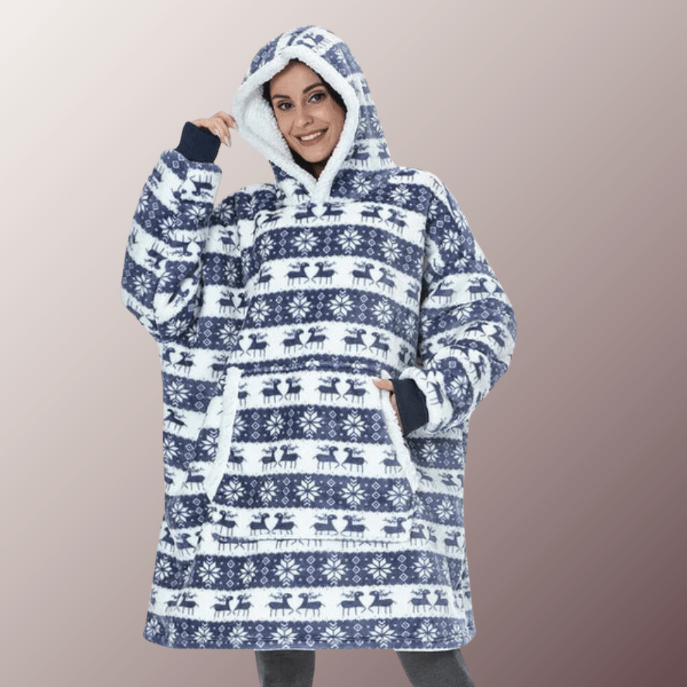 Pull Plaid Femme Noël Bleu - Collection Festive Taille Unique / Bleu & Blanc