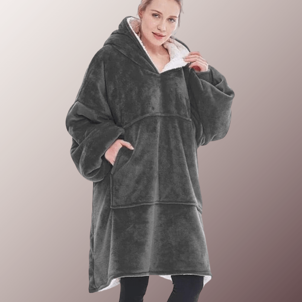 Plaid Sweat à Capuche Charbon Taille Unique / Gris