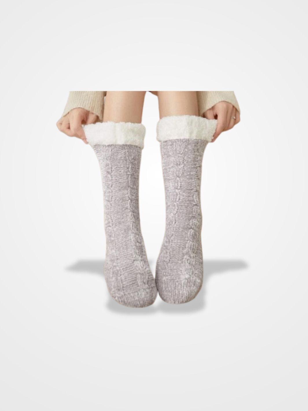 Chausson Chaussette Femme Gris Clair - Collection Élégance confortable Taille Unique / Gris Souris