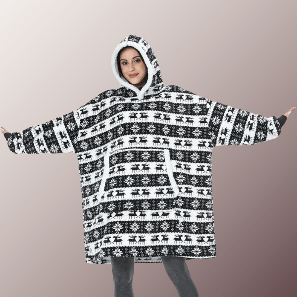 Pull Plaid Femme Noël Noir - Collection Festive Taille Unique / Noir & Blanc