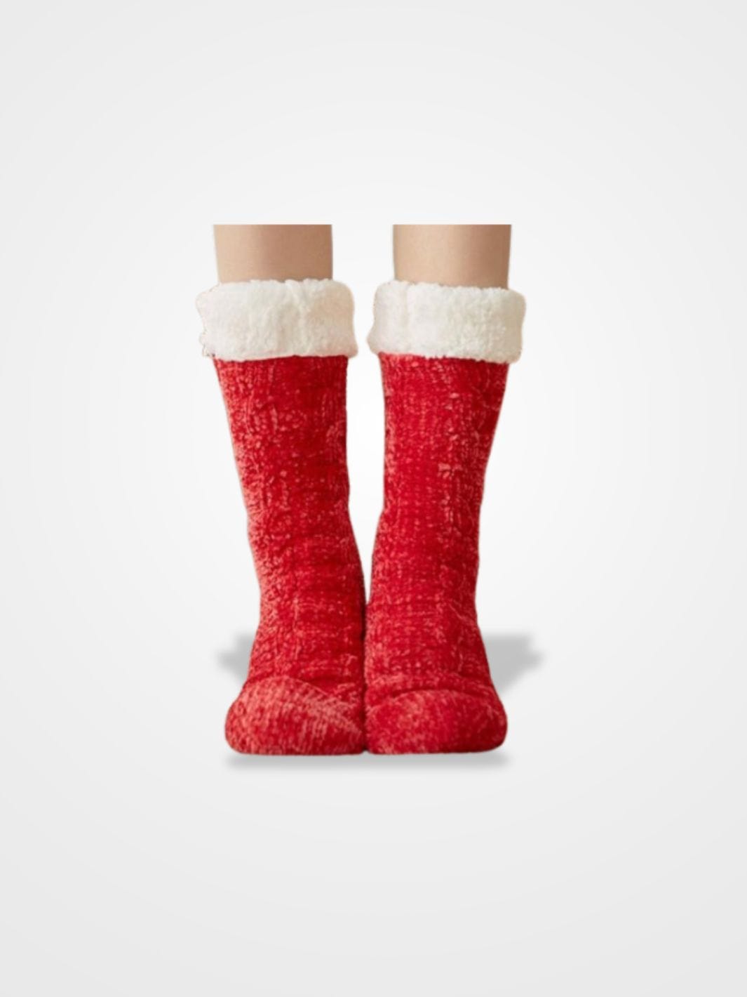 Chausson Chaussette Velours Rouge pour Femme Taille Unique / Rouge