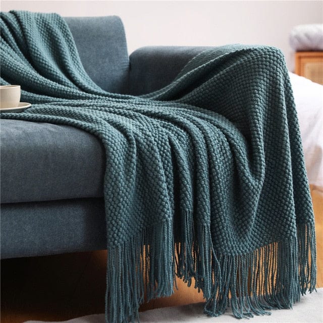 Plaid en Laine Pure Vert Foncé / 125x170 cm