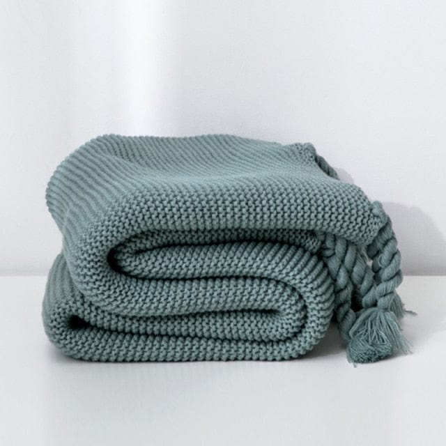 Plaid en Laine du Portugal - Vert Jardin Vert / Taille M - 130x170 cm
