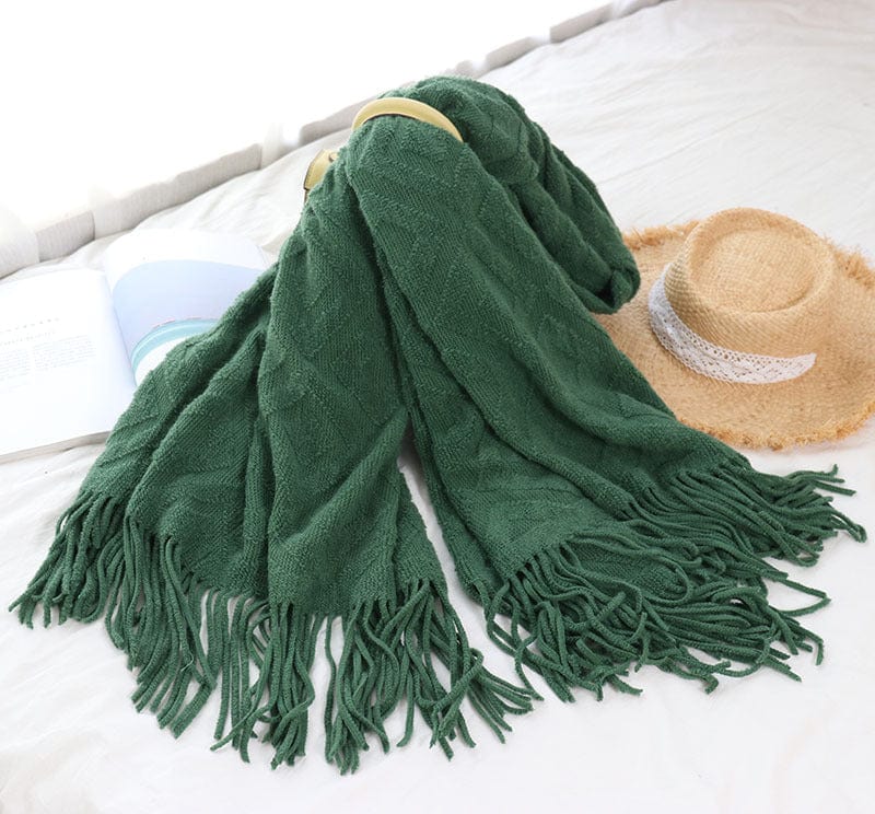 Plaid Norvégien Hygge Cosy Vert / Taille M - 130x170 cm