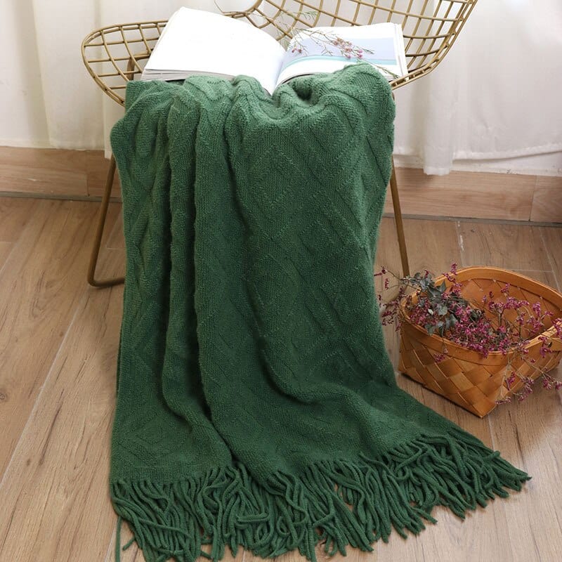 Plaid Norvégien Hygge Cosy Vert / Taille M - 130x170 cm