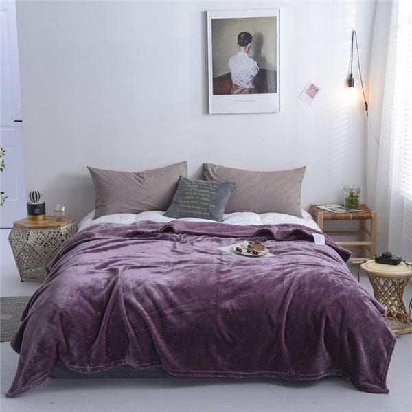Plaid Polaire Luxueux en Violet Prestigieux Violet / Taille S/M - 100x150 cm