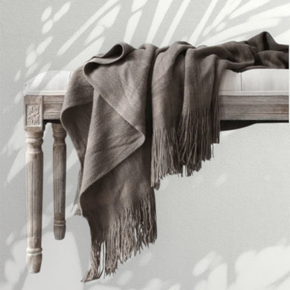 Plaid Gris Marron ultra doux cocooning