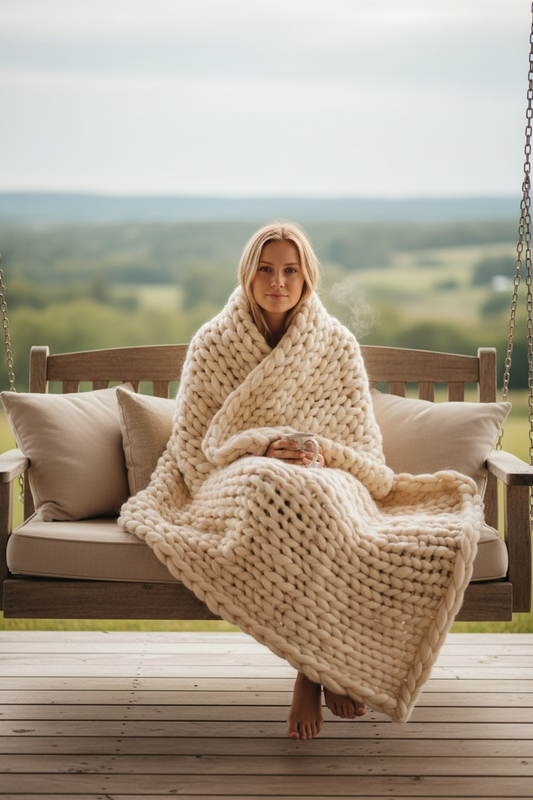 Plaid Grosse Maille Yellow Brize