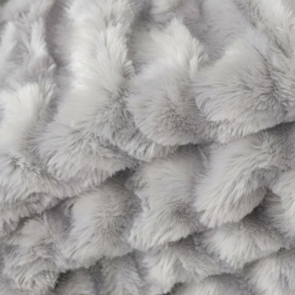 Plaid fausse fourrure Gris douceur polaire 150x200 - justaplaid