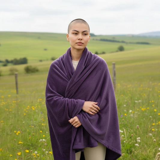 Plaid Polaire Luxe Violet Foncé