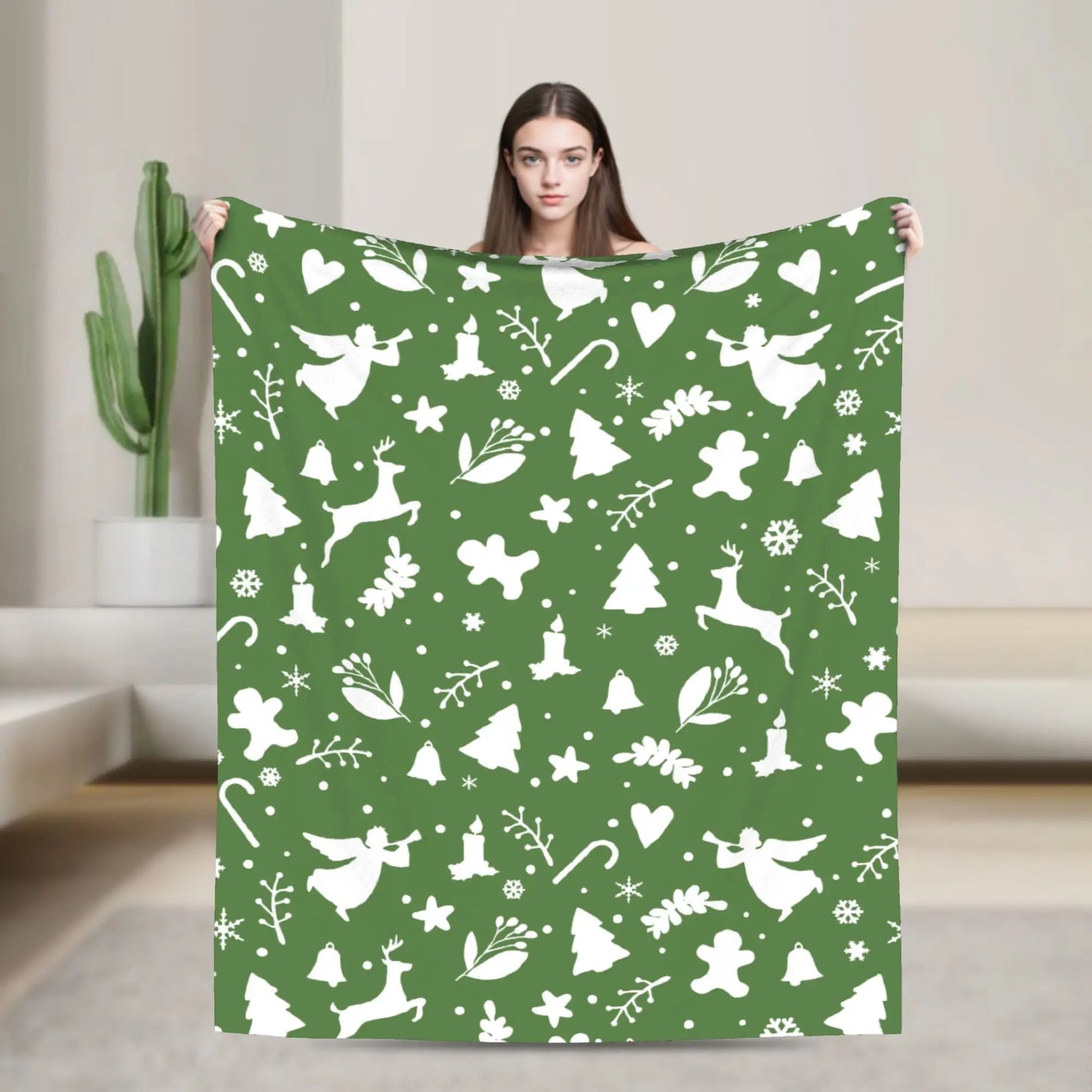 Plaid Chevreuil Lucy Hiver Vert