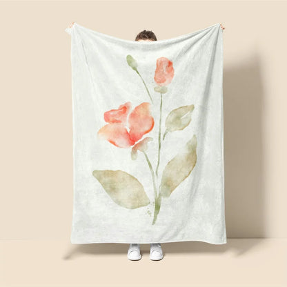 Plaid Perso Fleurs Aquarelle