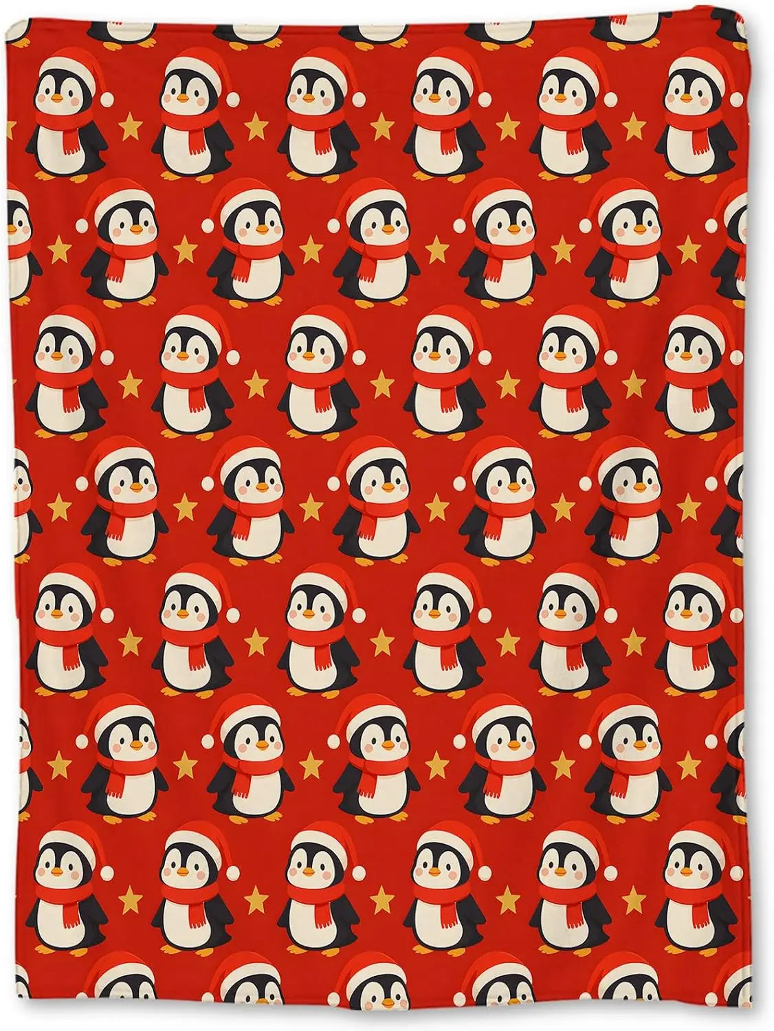 Plaid Noël Pingouin Albert Rouge