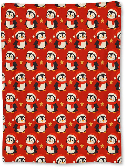 Plaid Noël Pingouin Albert Rouge