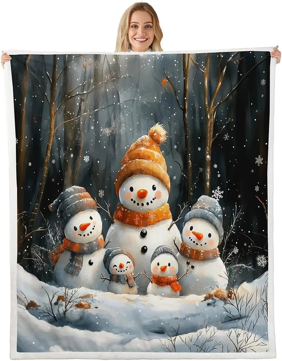 Plaid Noël Bonhomme de Neige Whitey le Frisson Doux