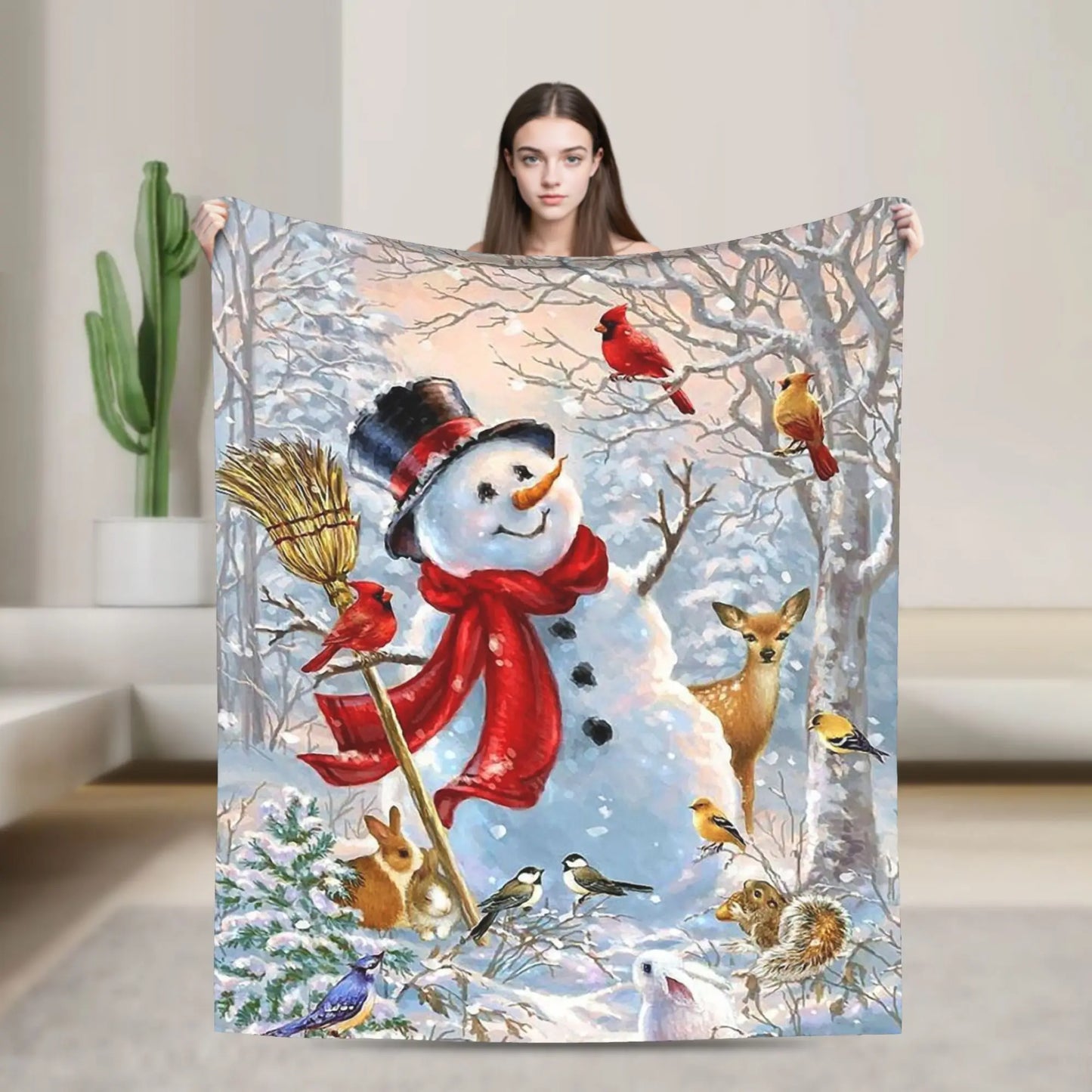 Plaid Noël Bonhomme de Neige Frosty