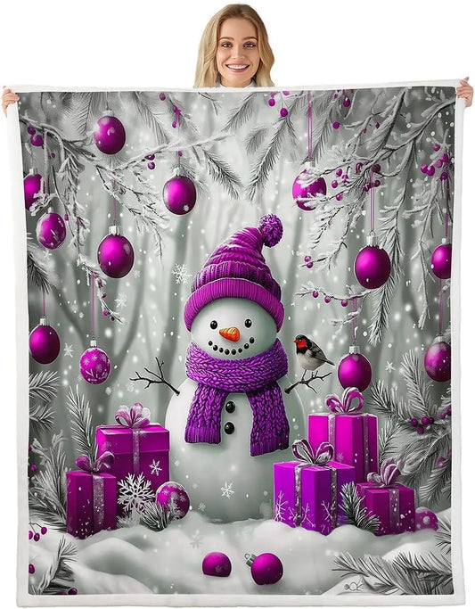 Plaid Noël Bonhomme de Neige Frosty le Mignon Polaire