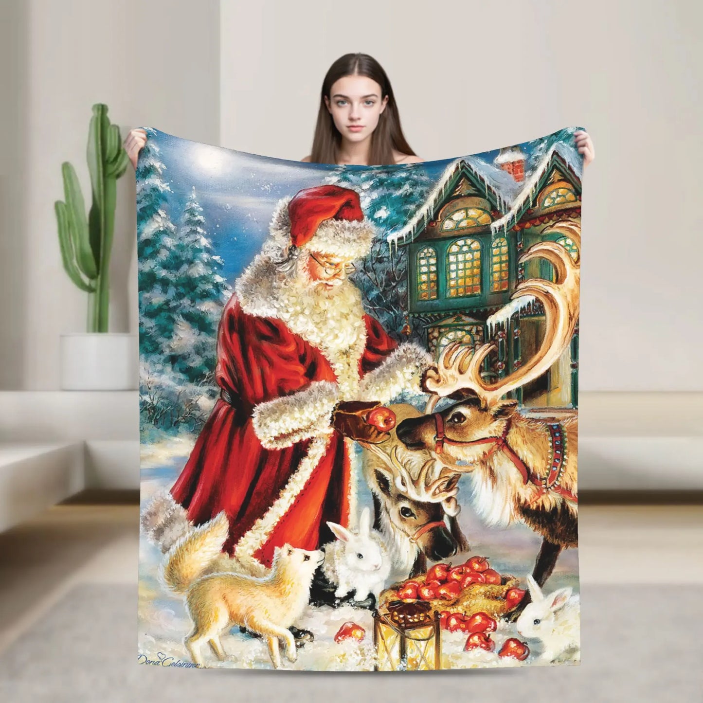 Plaid Noël Père Noël Retro Santa