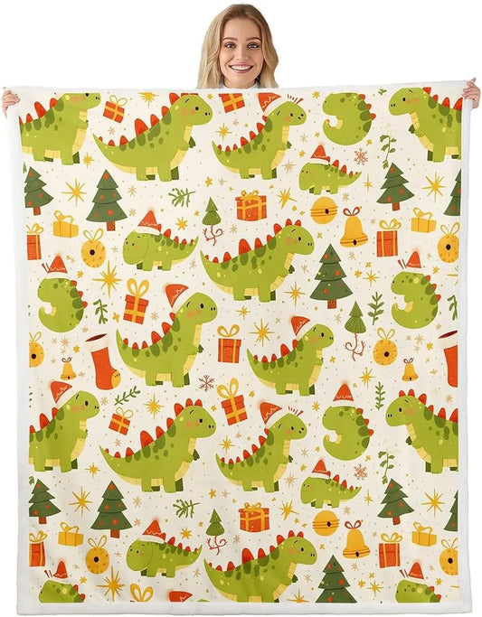 Plaid Noël Dinosaure Rexy le Dino Festif