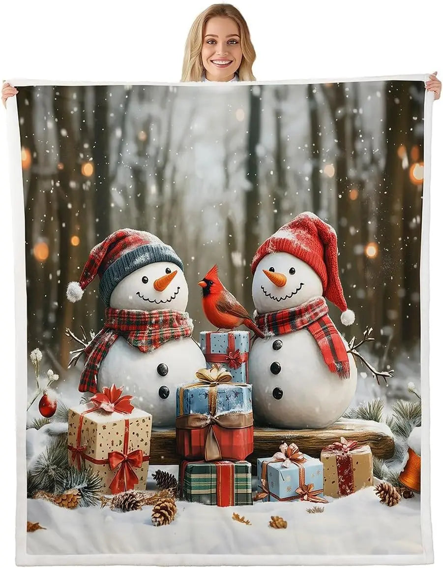 Plaid Noël Bonhomme de Neige Icy le Chaleureux