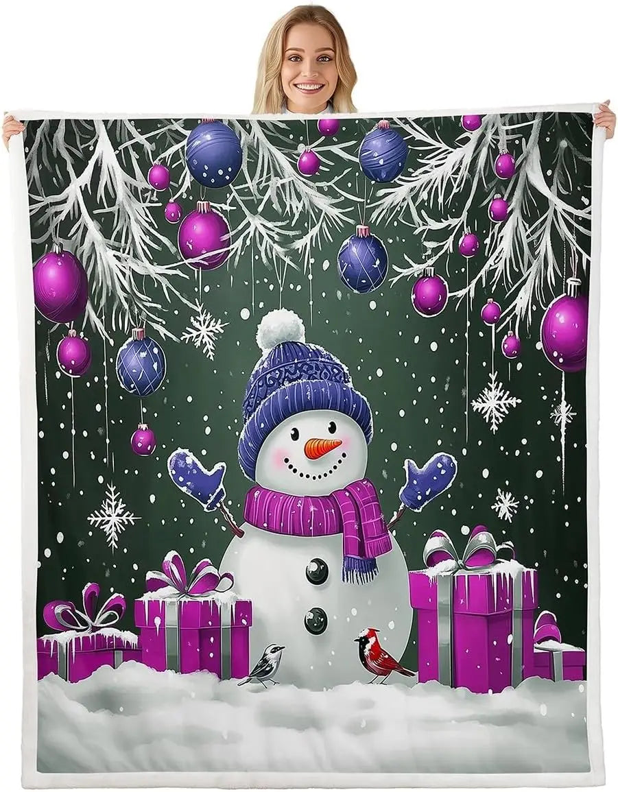 Plaid Noël Bonhomme de Neige Glimpy le Petit Gelé