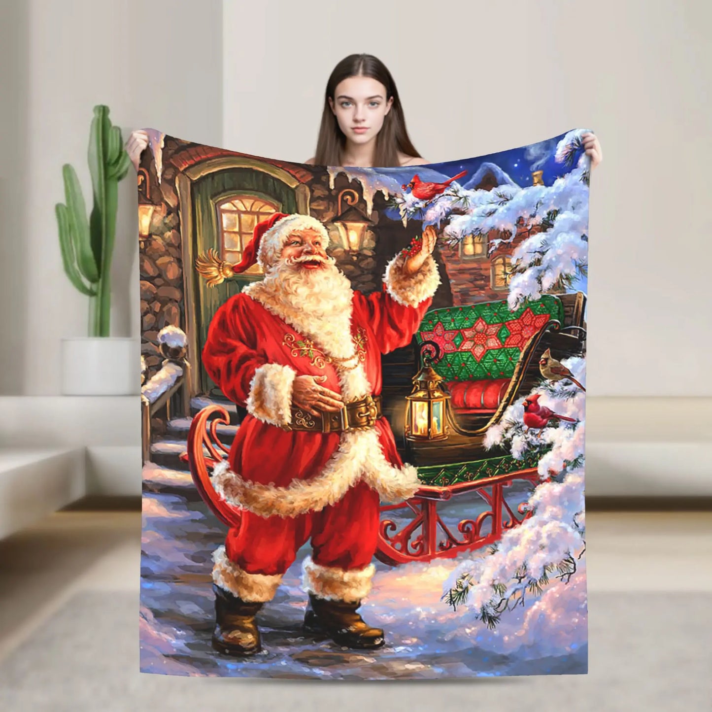Plaid Noël Traîneau Magique Santa