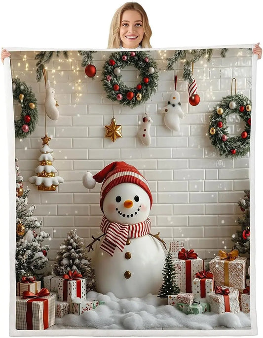 Plaid Noël Bonhomme de Neige Chubby le Bonhomme Douillet
