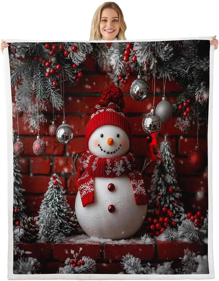 Plaid Noël Bonhomme de Neige Puffy le Tendre Flocon