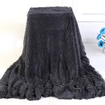Plaid Luxe en Fausse Fourrure Anthracite  Anthracite / Taille M - 130x160 cm