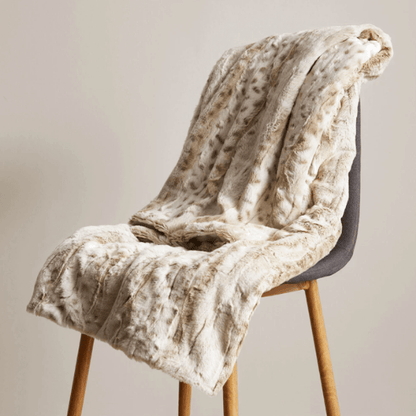 Plaid Fausse Fourrure | Félin Fauve Beige / Taille M - 130x160 cm