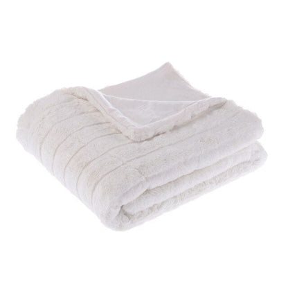 Plaid Fausse Fourrure Luxe Blanc  Blanc / 125x150 cm
