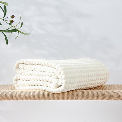 Plaid Polaire Luxe pour Canapé Blanc  Blanc / 130x150 cm