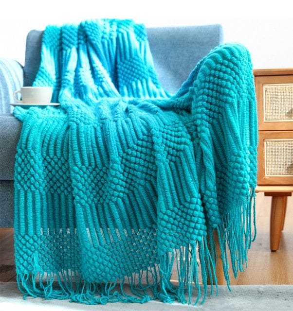 Plaid en Laine XXL Bleu Royal  Bleu / 125x170 cm