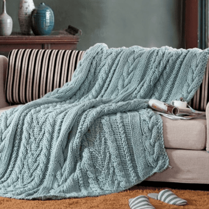 Plaid en Laine Irlandaise Bleu Ciel Royal  Bleu Ciel / 120x150 cm