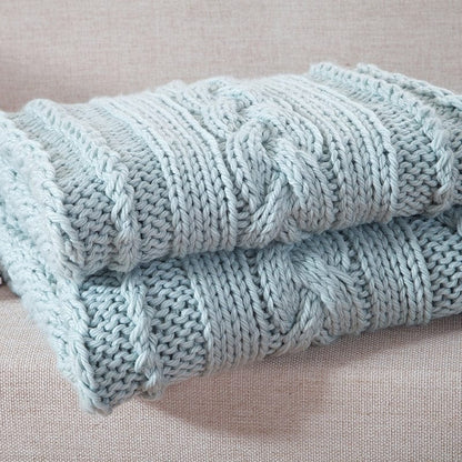 Plaid en Laine Irlandaise Bleu Ciel Royal  Bleu Ciel / 120x150 cm