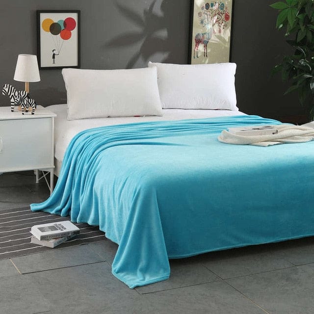 Plaid Polaire XXL Bleu Ciel - Édition Luxe  Bleu Ciel / Taille L - 180x220 cm