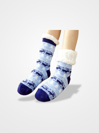 Chausson Chaussette de Noël Femme JingleBell Co.  Bleu Foncé / 34.5