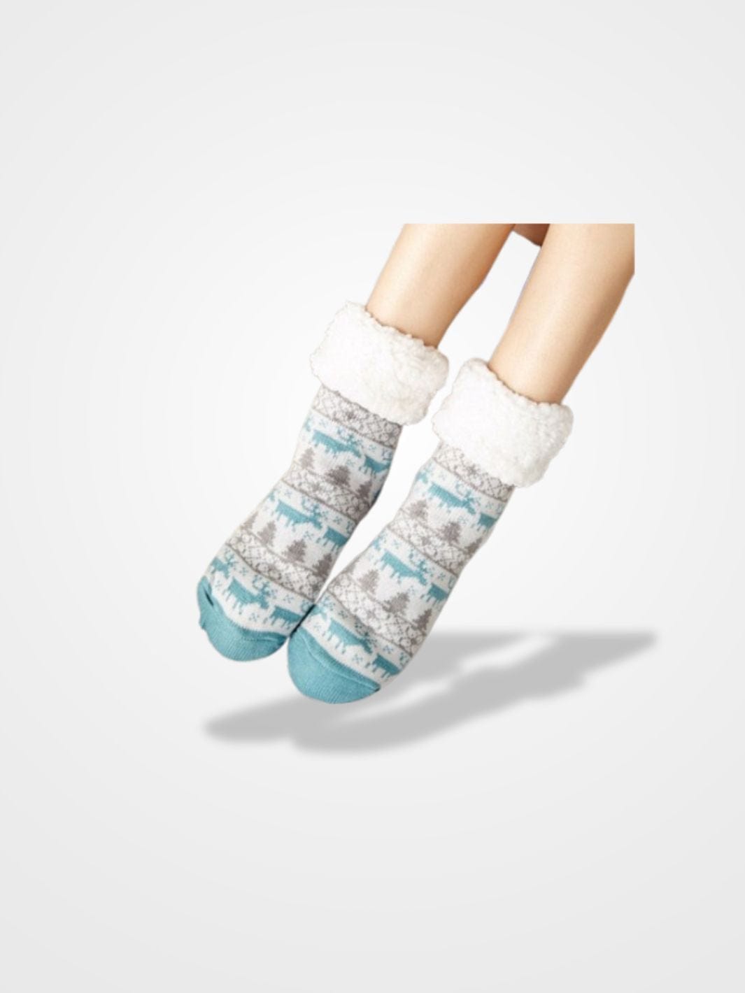 Chausson Chaussette de Noël Femme JingleBell Co. | JustAplaid Bleu Ciel / 39