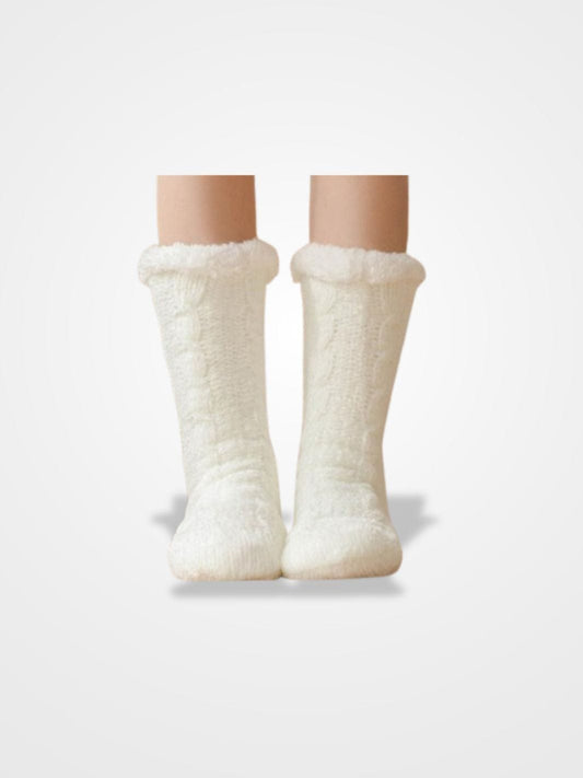 Chausson Chaussette Femme - Blanc Éclatant | JustAplaid Taille Unique / Blanc