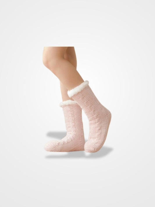 Chausson Chaussette Femme - Marque Douceur et Confort | JustAplaid Taille Unique / Rose Poudré