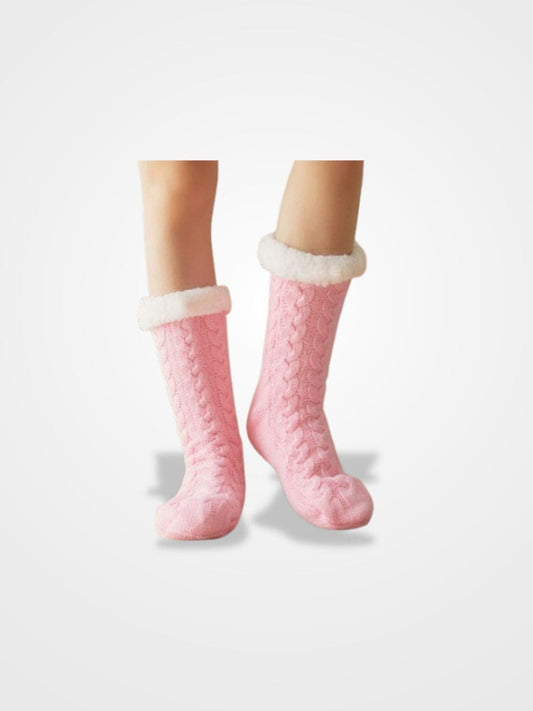 Chausson Chaussette Femme Rose - Collection Rose Pétale | JustAplaid Taille Unique / Rose