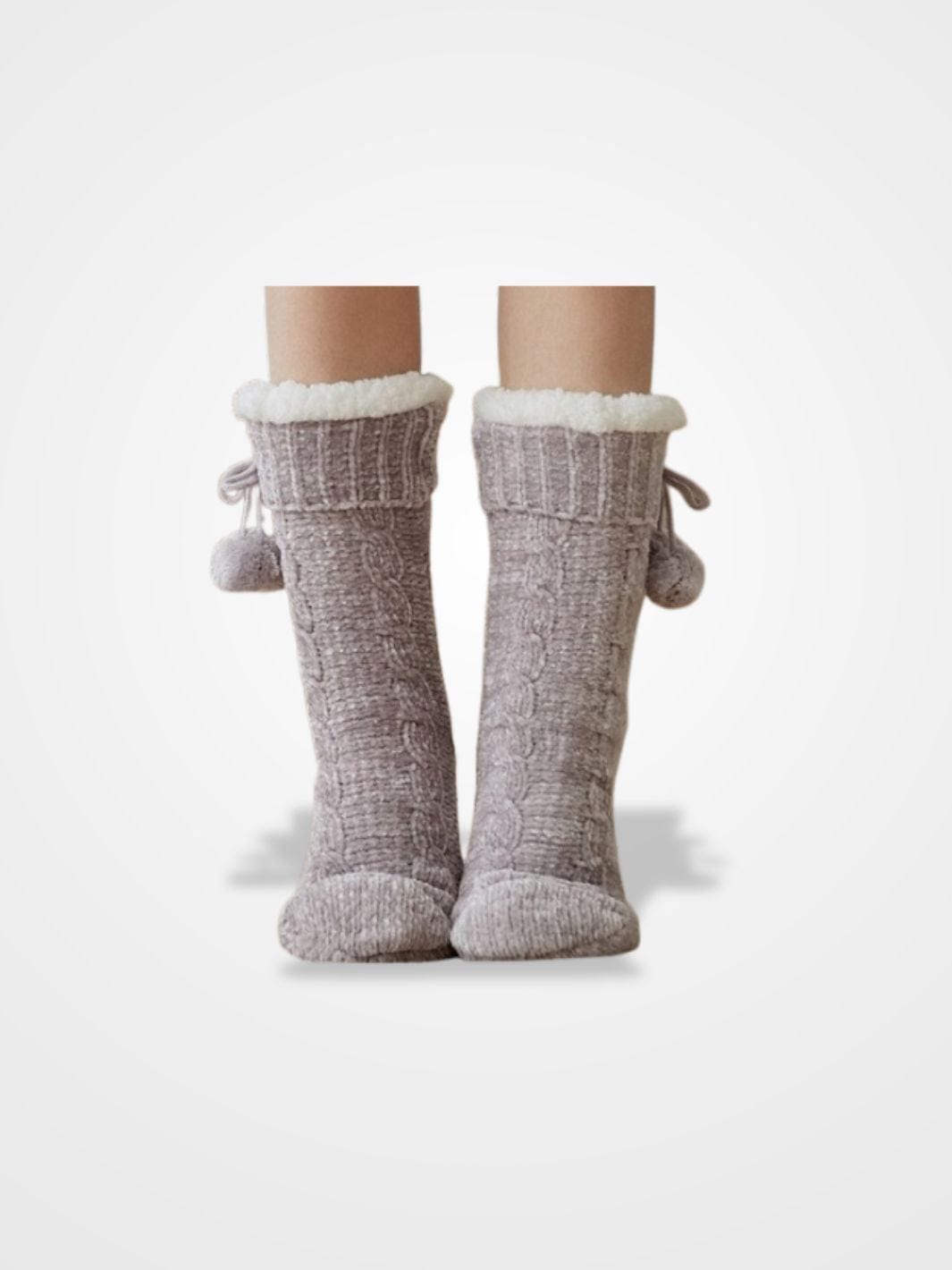 Chausson Chaussette Femme Tricot - Cosy Touch | JustAplaid Gris Clair / 34