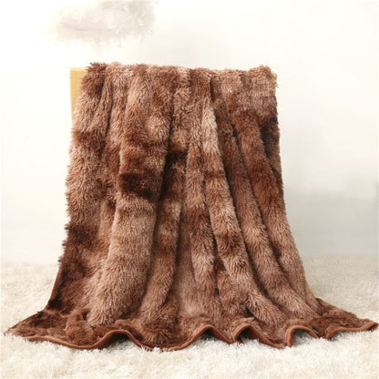 Plaid Luxe en Fausse Fourrure Dégradé Marron  Dégradé Marron / Taille M - 130x160 cm