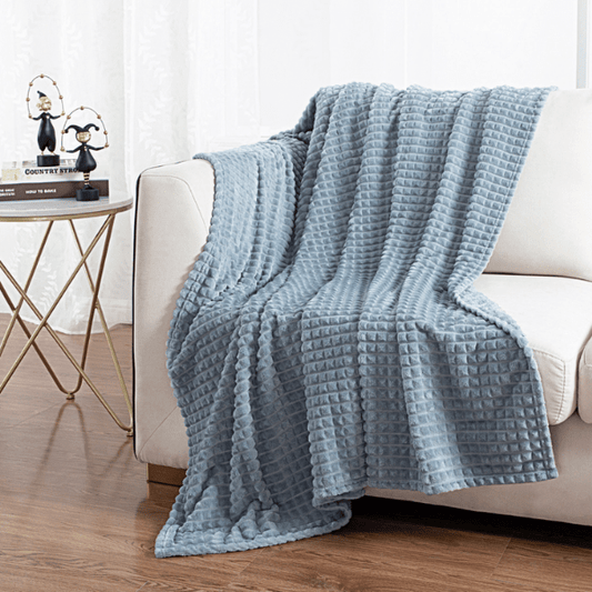 Grand Plaid Polaire Bleu Gris - Édition Spéciale | JustAplaid Bleu Gris / 130x150 cm