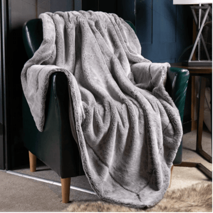 Plaid en Fausse Fourrure Prestigiose Gris  Gris / 125x150 cm