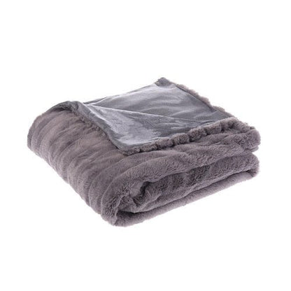 Plaid Luxe en Fausse Fourrure Grise  Gris / 125x150 cm